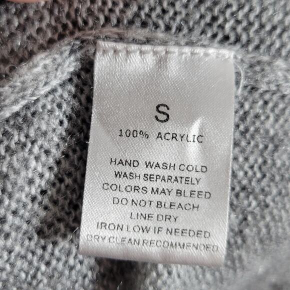 Lulu's Warm Me Up Heather Gray Wrap Sweater Top, size Small - Picture 8 of 8